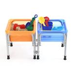 Special Supplies Sensory Activity Table for Kids and Toddlers -with Plastic Buckets and Beach Toys for Interactive Learning - Water, Sand, and STEM Play (Two Buckets - Orange + Blue)