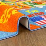 KC Cubs 3x5 USA United States Map Toy Car Road Rug – Educational Play Mat Carpet for Kids, Toddlers, Nursery, Classroom, Playroom, Baby Daycare