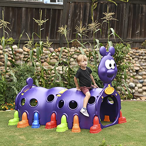 ECR4Kids Peek-A-Boo Caterpillar Tunnel, Purple Structure