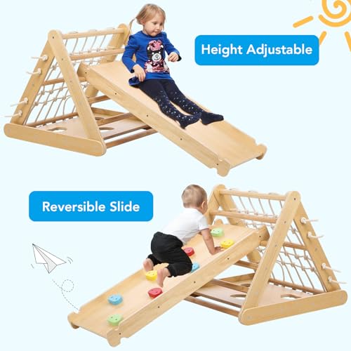 Wooden Climbing Gym Playset for Toddler Boys/Girls, Home & Daycare