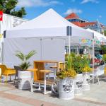 OUTDOOR WIND 10x10 Pop Up Canopy Tent with Sidewalls, Heavy Duty Commercial Instant Tent with Sand Bags for Deck, Party, Camping, Backyard, Playground, White