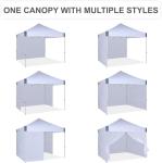 OUTDOOR WIND 10x10 Pop Up Canopy Tent with Sidewalls, Heavy Duty Commercial Instant Tent with Sand Bags for Deck, Party, Camping, Backyard, Playground, White