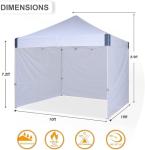 OUTDOOR WIND 10x10 Pop Up Canopy Tent with Sidewalls, Heavy Duty Commercial Instant Tent with Sand Bags for Deck, Party, Camping, Backyard, Playground, White