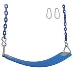Swing Set Stuff Inc. Commercial Polymer Belt Seat with 8.5'. Coated Chain & SSS Logo Sticker Commercial Polymer Coated Chain, Blue