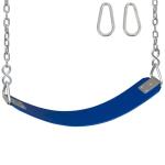 Swing Set Stuff Inc. Commercial Rubber Belt Seat with Chains & Hooks SSS Logo Sticker Playground Swing, Blue