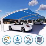 Houssity Blue 5' x 14' Balcony Deck Fence Privacy Screen Cover Panel Shade Cloth Fabric for Chain Link Fence Patio Pool Railing Driveway Walkway Porch Playground Dog Kennel Residence Commercial Use