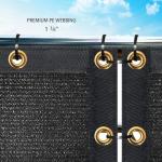 Houssity Black 2' x 7' Balcony Deck Fence Privacy Screen Cover Panel Shade Cloth Fabric for Chain Link Fence Patio Pool Railing Driveway Walkway Porch Playground Dog Kennel Residence Commercial Use