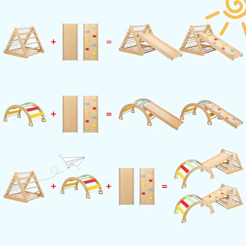 Wooden Climbing Gym Playset for Toddler Boys/Girls, Home & Daycare