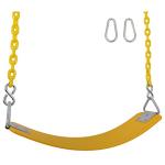 Swing Set Stuff Inc. Commercial Polymer Belt Seat with 8.5'. Coated Chain & SSS Logo Sticker Commercial Polymer Coated Chain, Yellow