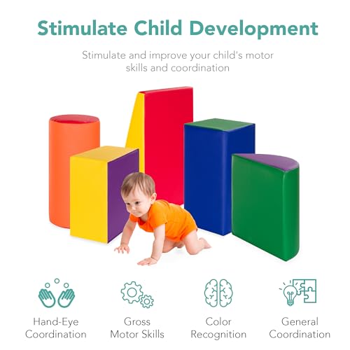 5-Piece Kids Climb & Crawl Soft Foam Block Structure