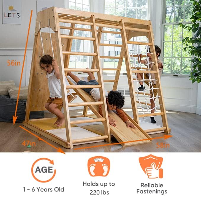 6-in-1 Indoor Playground Jungle Gym for Daycares