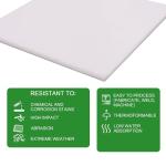 Bocolon High Density Polyethylene Sheets HDPE Plastic Sheet Board for DIY, Heavy Duty Industry,1/4" Thick,Size 12" x 18", White Color