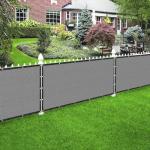 Houssity Grey 4' x 6' Balcony Deck Fence Privacy Screen Cover Panel Shade Cloth Fabric for Chain Link Fence Patio Pool Railing Driveway Walkway Porch Playground Dog Kennel Residence Commercial Use