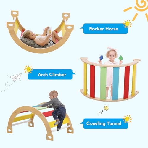 Wooden Climbing Gym Playset for Toddler Boys/Girls, Home & Daycare