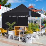 Eazy Up OUTDOOR WIND 10x10 Pop Up Canopy with Sidewalls, Heavy Duty Commercial Instant Canopy Tent with Sand Bags for Deck, Party, Camping, Backyard, Playground, Black