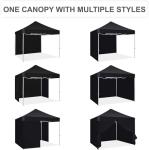 Eazy Up OUTDOOR WIND 10x10 Pop Up Canopy with Sidewalls, Heavy Duty Commercial Instant Canopy Tent with Sand Bags for Deck, Party, Camping, Backyard, Playground, Black