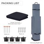 Eazy Up OUTDOOR WIND 10x10 Pop Up Canopy with Sidewalls, Heavy Duty Commercial Instant Canopy Tent with Sand Bags for Deck, Party, Camping, Backyard, Playground, Black