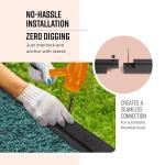 Playsafer 72" Long Commercial Flexible Heavy Duty Rubber Playground Border (Black, 4 Inches Tall)