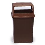 Rubbermaid Commercial Products Glutton® Trash Can, 56 GAL, Brown, Indoor/Outdoor Plastic Waste Container for Sidewalk/Playground