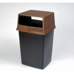 Rubbermaid Commercial Products Glutton® Trash Can, 56 GAL, Brown, Indoor/Outdoor Plastic Waste Container for Sidewalk/Playground