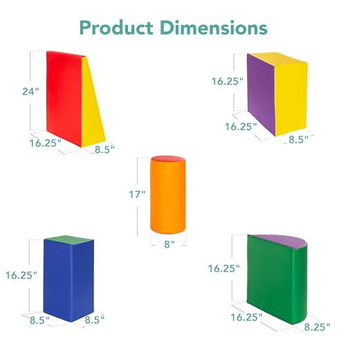 5-Piece Kids Climb & Crawl Soft Foam Block Structure