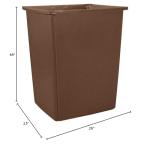 Rubbermaid Commercial Products Glutton® Trash Can, 56 GAL, Brown, Indoor/Outdoor Plastic Waste Container for Sidewalk/Playground