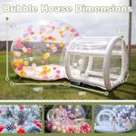 Eachup 10FT Inflatable Balloon House for Kids Adults,TPU White Commercial Inflatable Bubble House Ball Pit,Bubble Tent Dome Playground Set with Double Blower for Backyard Birthday Wedding Party