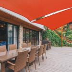 Yescom 2 Packs 28'x28'x28' Triangle Sun Shade Sail Watermelon Red 97% UV Block Commercial Events Carpark Swimming Pool Camping Beach Picnic Playground Outdoor Building Canopy