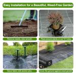 Barrier Landscape Fabric 4 x 250 Ft., Commercial Ground Cover Fabric Block, Gardening Fabric Mat, Black Heavy Duty Garden Cloth Felt for Flower Bed, Patio, Orchard, and Playground, 5oz/sq.yd