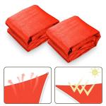 Yescom 2 Packs 28'x28'x28' Triangle Sun Shade Sail Watermelon Red 97% UV Block Commercial Events Carpark Swimming Pool Camping Beach Picnic Playground Outdoor Building Canopy