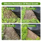 Barrier Landscape Fabric 4 x 250 Ft., Commercial Ground Cover Fabric Block, Gardening Fabric Mat, Black Heavy Duty Garden Cloth Felt for Flower Bed, Patio, Orchard, and Playground, 5oz/sq.yd