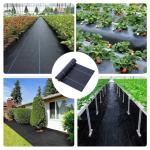 Barrier Landscape Fabric 4 x 250 Ft., Commercial Ground Cover Fabric Block, Gardening Fabric Mat, Black Heavy Duty Garden Cloth Felt for Flower Bed, Patio, Orchard, and Playground, 5oz/sq.yd