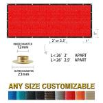 Houssity Red 5' x 7' Balcony Deck Fence Privacy Screen Cover Panel Shade Cloth Fabric for Chain Link Fence Patio Pool Railing Driveway Walkway Porch Playground Dog Kennel Residence Commercial Use