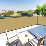 Houssity Beige 2' x 40' Balcony Deck Fence Privacy Screen Cover Panel Shade Cloth Fabric for Chain Link Fence Patio Pool Railing Driveway Walkway Porch Playground Dog Kennel Residence Commercial Use