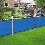 Houssity Blue 2' x 26' Balcony Deck Fence Privacy Screen Cover Panel Shade Cloth Fabric for Chain Link Fence Patio Pool Railing Driveway Walkway Porch Playground Dog Kennel Residence Commercial Use