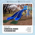 Playsafer Heavy Duty Commercial Rubber Playground Mat for Slides and Swings | 1.5" Thick | 36" X 36" Square Mat (Green, 1 Pack)