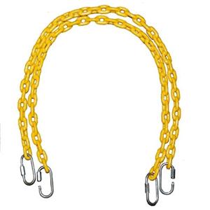 Playkids 66" Fully Coated Chains (Commercial/Residential Grade) + Free Quick Links for Swing Set Playground (Yellow)