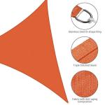 Yescom 1 Pack 25'x25'x25' Triangle Sun Shade Sail Bright Orange 97% UV Block Commercial Events Carpark Swimming Pool Camping Beach Picnic Playground Outdoor Building Canopy