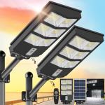 Sunwish Solar Street Lights Outdoor 6500K Parking Lot Lights Commercial Dusk to Dawn, Solar Lights Outdoor Motion Sensor Waterproof IP66 for Playground Yard(2 Pack)