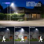 Outdoor Solar Street Light Light, 800pcs Super Bright LED Beads Commercial Parking Lot Light, Solar Security Floodlight Motion Sensor Solar LED Light for Yard, Gate, Basketball Court, Road, Playground