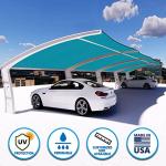 Houssity Turquoise 5' x 37' Balcony Deck Fence Privacy Screen Cover Panel Shade Cloth Fabric for Chain Link Fence Patio Pool Railing Walkway Porch Playground Dog Kennel Residence Commercial Use