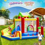 JoySheng Castle Mega Bounce House with Slide | 7-in-1 Inflatable Playground for Kids 3-10 | Giant Jump Area, Ball Pit, Basketball Hoop | Commercial-Grade Blower Included