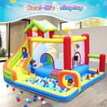JoySheng Castle Mega Bounce House with Slide | 7-in-1 Inflatable Playground for Kids 3-10 | Giant Jump Area, Ball Pit, Basketball Hoop | Commercial-Grade Blower Included