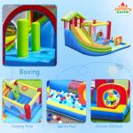 JoySheng Castle Mega Bounce House with Slide | 7-in-1 Inflatable Playground for Kids 3-10 | Giant Jump Area, Ball Pit, Basketball Hoop | Commercial-Grade Blower Included