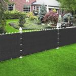 Houssity Black 2' x 10' Balcony Deck Fence Privacy Screen Cover Panel Shade Cloth Fabric for Chain Link Fence Patio Pool Railing Driveway Walkway Porch Playground Dog Kennel Residence Commercial Use