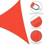 Yescom 1 Pack 25'x25'x25' Triangle Sun Shade Sail Watermelon Red 97% UV Block Commercial Events Carpark Swimming Pool Camping Beach Picnic Playground Outdoor Building Canopy