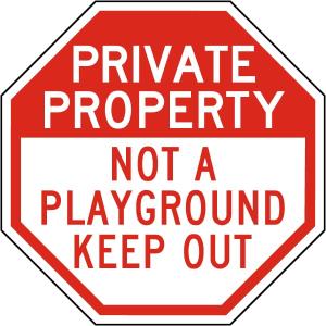 Private Property Not A Playground Sign Metal Tin Sign 12 x 12 inch Octagon Shaped Warning for Industrial & Commercial Use (D285)