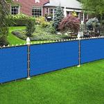 Houssity Blue 5' x 5' Balcony Deck Fence Privacy Screen Cover Panel Shade Cloth Fabric for Chain Link Fence Patio Pool Railing Driveway Walkway Porch Playground Dog Kennel Residence Commercial Use