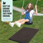 Playsafer Heavy Duty Commercial Grade Rubber Playground Safety Mat - Playground Protection Mat for Swings and Slides - 54" Long X 32" Wide x 2" Thick (Brown)