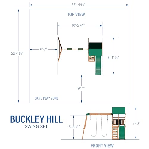 Buckley Hill Wooden Swing Set for Little Kids